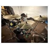 Pearl Drum Kit with Yellow Star Wrap - Cymbals, Hardware & Case Included