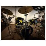 Pearl Drum Kit with Yellow Star Wrap - Cymbals, Hardware & Case Included