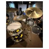 Pearl Drum Kit with Yellow Star Wrap - Cymbals, Hardware & Case Included
