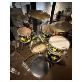 Pearl Drum Kit with Yellow Star Wrap - Cymbals, Hardware & Case Included