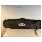 Snowboard With Bindings - Black Top Sheet With Red Graphic, Carry Bag Included