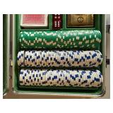 Poker Chip Set In Aluminum Case - Multicolor Chips, Cards, Dice & Play Money