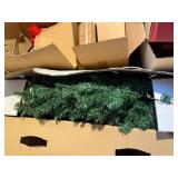 Assorted Christmas Decorations: Artificial Tree, Ornaments, Wrapping Paper & Boxes