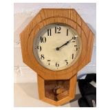 Oak Regulator Octagon Wall Clock with Glass Front - Card Tin Set & Music Bag