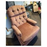 Tufted Armchair - Brown Upholstered Slipcover, Plush Back & Arms