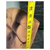 Tufted Armchair - Brown Upholstered Slipcover, Plush Back & Arms