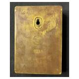 Equitable Building & Loan Brass Lock Box 7518 with 1979 A Guide Book of United States Coins w Dutch Coin & Oregon Medallion