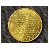 Equitable Building & Loan Brass Lock Box 7518 with 1979 A Guide Book of United States Coins w Dutch Coin & Oregon Medallion