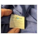 at home Queen Microfiber Embossed Sheet Set & Red & Blue Reversible Comforter - tote inc