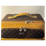 American Flyer Vintage Suitcase & Ironing Board Set - Brown/Gold Pattern with Tan Trim