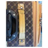 American Flyer Vintage Suitcase & Ironing Board Set - Brown/Gold Pattern with Tan Trim
