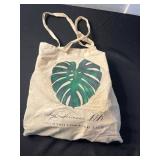 Beige Monstera Leaf Tote Bag & Travel Essentials