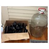 Shack Bottles & Large Glass Carboy - Brown Long-Neck Beer Bottles With Yellow Shack Labels