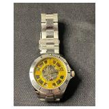 STUHRLING ORIGINAL Skeleton Watch - Yellow Dial, Stainless Steel - unauthenticated