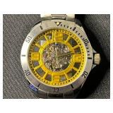 STUHRLING ORIGINAL Skeleton Watch - Yellow Dial, Stainless Steel - unauthenticated