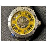 STUHRLING ORIGINAL Skeleton Watch - Yellow Dial, Stainless Steel - unauthenticated