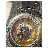 STUHRLING ORIGINAL Skeleton Watch - Yellow Dial, Stainless Steel - unauthenticated