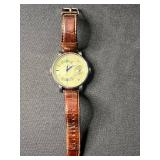 Fossil Arkitek Dual Time Watch - Beige Dial, 100m WR, Stainless Steel Case, Leather Strap - unauthenticated