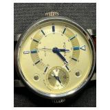 Fossil Arkitek Dual Time Watch - Beige Dial, 100m WR, Stainless Steel Case, Leather Strap - unauthenticated