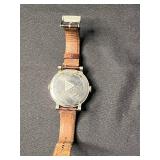 Fossil Arkitek Dual Time Watch - Beige Dial, 100m WR, Stainless Steel Case, Leather Strap - unauthenticated