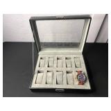 Invicta 3829 Chronograph Watch - Blue Dial, Leather Strap, 100m WR - unauthenticated w Watch Case!