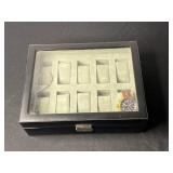 Invicta 3829 Chronograph Watch - Blue Dial, Leather Strap, 100m WR - unauthenticated w Watch Case!