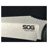 SOG Field Pup I Fixed Blade Knife with Leather Sheath