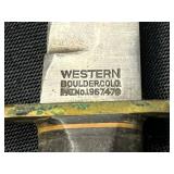 Western Fixed-Blade Hunting Knife Set (4-Piece) with Leather & Nylon Sheaths