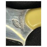 Western Fixed-Blade Hunting Knife Set (4-Piece) with Leather & Nylon Sheaths