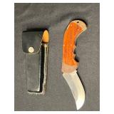 Karambit Knife - Wood Handle, Leather Sheath