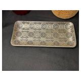 Decorative Home Decor Lot: Glass Vases, Tray, Wooden Cross, Pillow