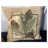 Decorative Home Decor Lot: Glass Vases, Tray, Wooden Cross, Pillow