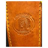 Chippewa Cutlery Fixed-Blade Hunting Knife - Bone Handle, Leather Sheath