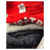 Red Nassau Bahamas NB 1492 Graphic Tee & Dockers Fleece Jacket & Assorted Hoodies in Laundry Basket