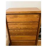 Oak 5-Drawer Dresser - Vintage Mid-Century Wood Furniture