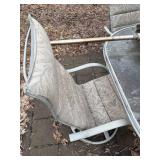 Patio Dining Table Set with 4 Chairs - Round Glass Top, Aluminum Frame, Gray