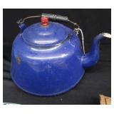 VINTAGE ENAMEL AND BURLAP