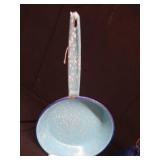 VINTAGE ENAMEL AND BURLAP