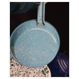 VINTAGE ENAMEL AND BURLAP