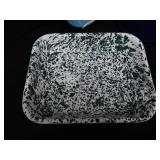 VINTAGE ENAMEL AND BURLAP