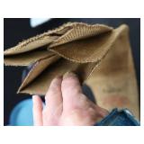 VINTAGE ENAMEL AND BURLAP