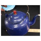 VINTAGE ENAMEL AND BURLAP