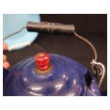 VINTAGE ENAMEL AND BURLAP