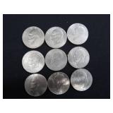 9) 1776-1976 BICENTENNIAL EISENHOWER DOLLARS