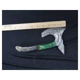 DAMASCUS AXE WITH LEATHER SHEATH