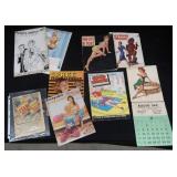 VINTAGE PIN UP COMICS BOOKS AND CALENDERS