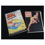 VINTAGE PIN UP COMICS BOOKS AND CALENDERS