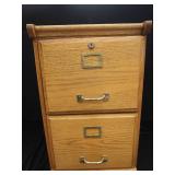 2 DRAWER WOODEN FILING CABINET