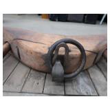 ANTIQUE DOUBLE OX YOKE WITH IRON HARDWARE
