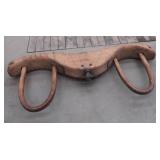ANTIQUE DOUBLE OX YOKE WITH IRON HARDWARE